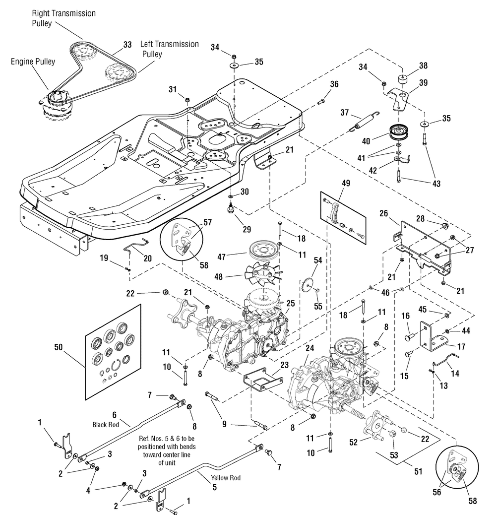 Transmission Group Diagram and Parts List for 107287910-7800340,ZTS7500 2008 Briggs and Stratton Lawn Tractor Accessories